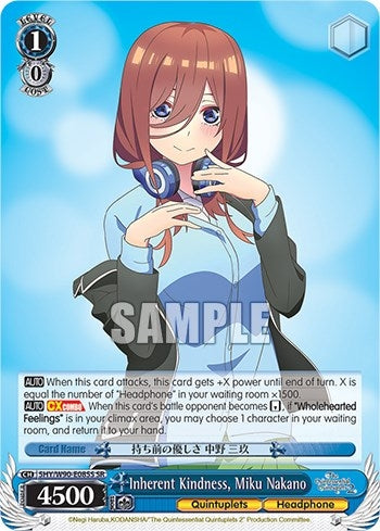 Inherent Kindness Miku Nakano (SR) (5) [5HY/W90] - Weiss Schwarz Single