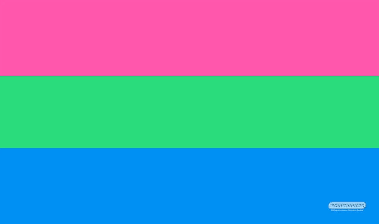 GamerMats Playmat - Polysexual Pride Flag (Premium White Stitched) - Playmats Sealed