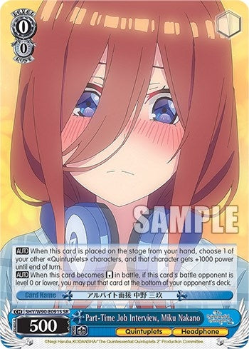 Part-Time Job Interview Miku Nakano (SR) (5) [5HY/W90] - Weiss Schwarz Single