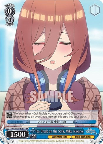 Tea Break on the Sofa Miku Nakano (SR) (5) [5HY/W90] - Weiss Schwarz Single