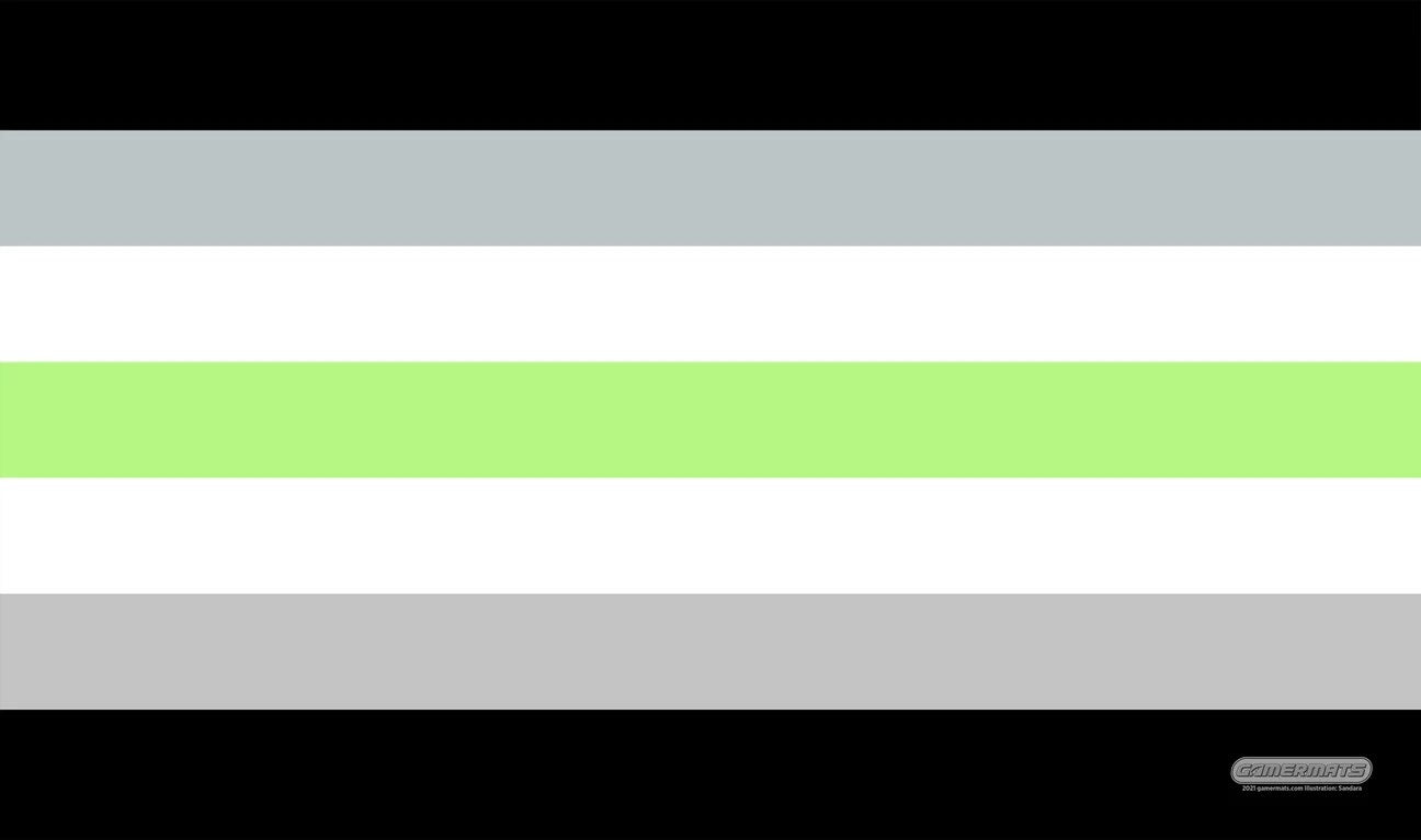 GamerMats Playmat - Agender Flag (Premium White Stitched) - Playmats Sealed