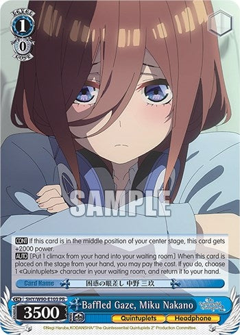 Baffled Gaze Miku Nakano (5) [5HY/W90] - Weiss Schwarz Single