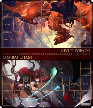 GamerMats Playmat - Red Dragon/Succubus 2-Player XL Playmat (Flesh and Blood Compatible) - Playmats Sealed