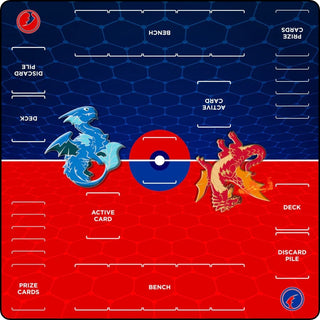 GamerMats Playmat - Red v Blue 2-Player XL Playmat (Pokemon Compatible) - Playmats Sealed