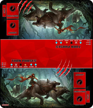 GamerMats Playmat - Dark Red Riding Hood 2-Player XL Playmat (Magic Compatible) - Playmats Sealed