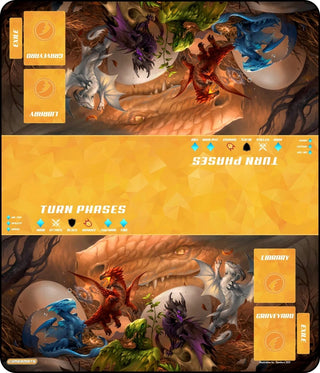 GamerMats Playmat - Baby Dragons 2-Player XL Playmat (Magic Compatible) - Playmats Sealed
