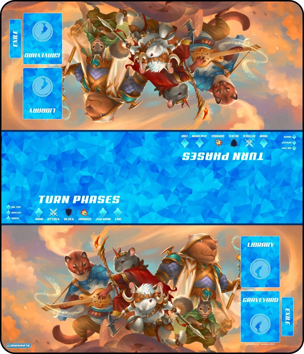 GamerMats Playmat - Animal Raiding Party 2-Player XL Playmat (Magic Compatible) - Playmats Sealed