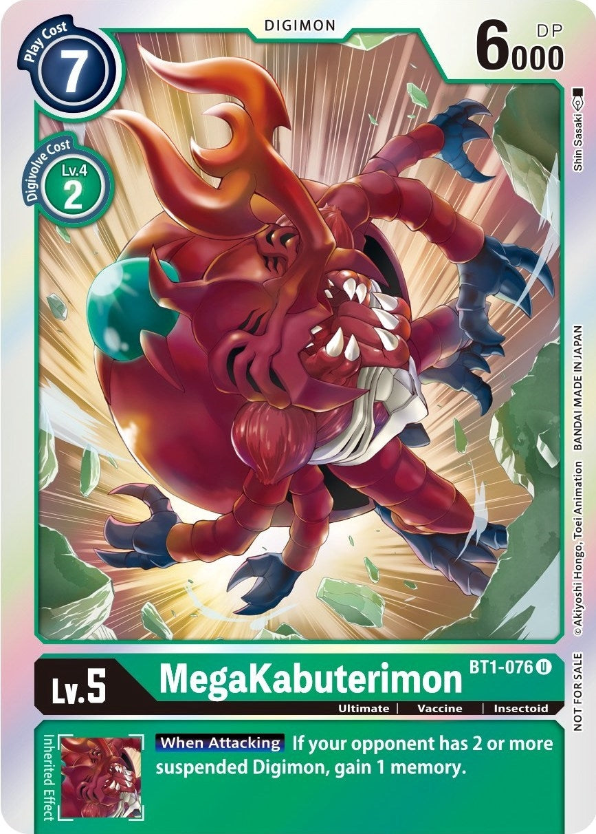 MegaKabuterimon (Official Tournament Pack Vol. 6) (1076) [BT01-03] - Digimon Card Game Single