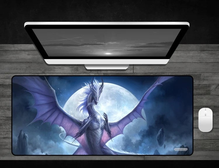 White Dragon of the Night - Deskmat - Playmats Sealed