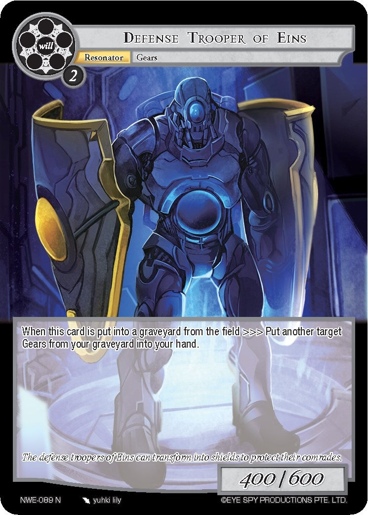Defense Trooper of Eins (89) [NWE] - Force of Will Single