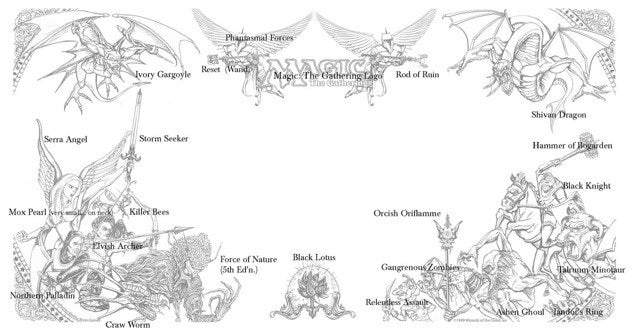 SpellGround Playmat - Classic 1990s Mats: Official MTG (White) - Playmats Sealed