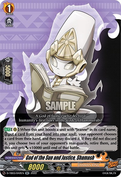 God of the Sun and Justice Shamash (3042) [D-TB03] - Cardfight Vanguard Single