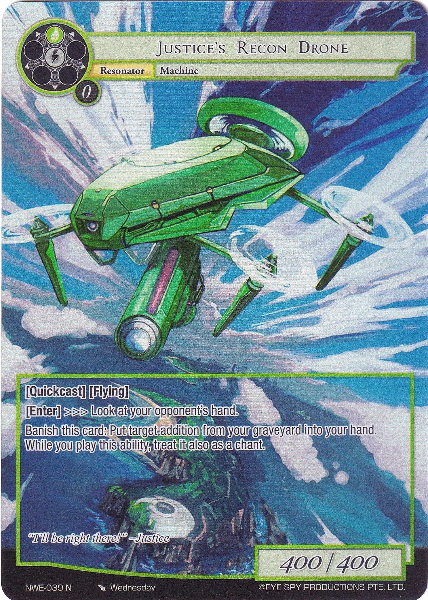 Justice’s Recon Drone (Full Art) (39) [NWE] - Force of Will Single
