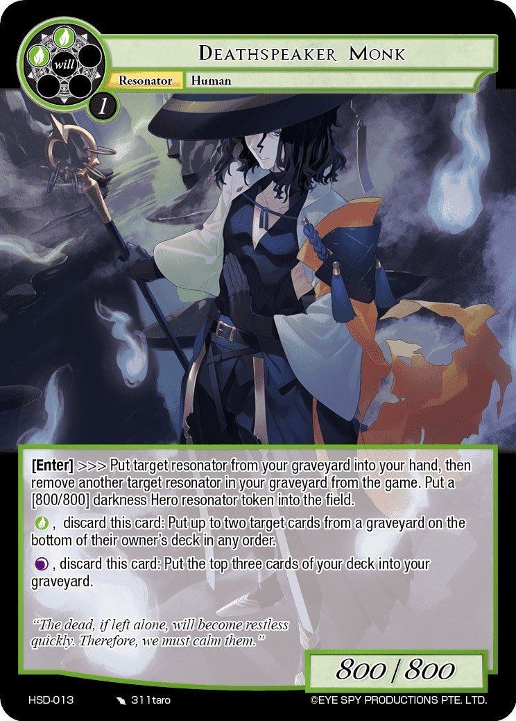 Deathspeaker Monk (13) [HSD] - Force of Will Single