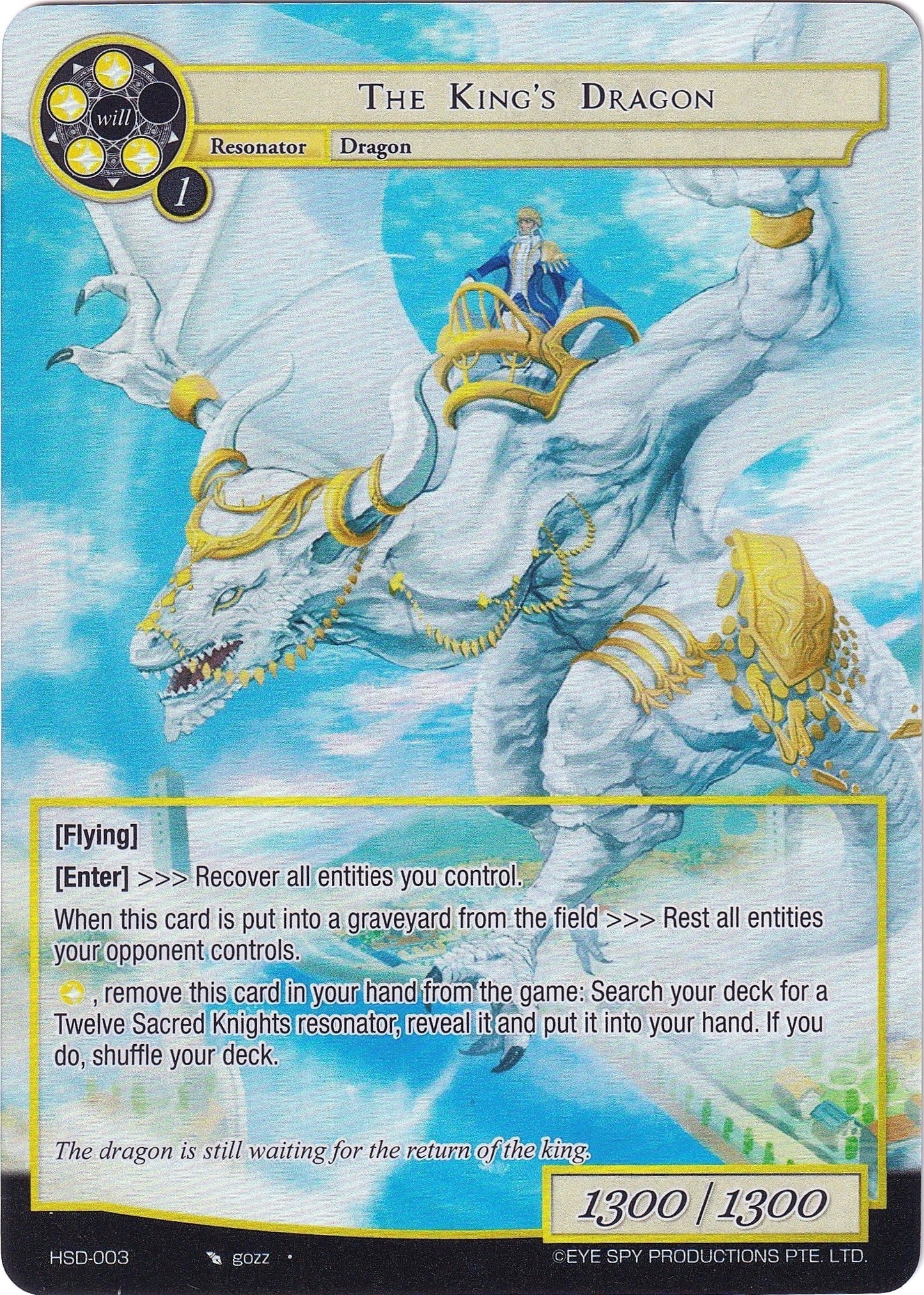 The King’s Dragon (Full Art) (3) [HSD] - Force of Will Single