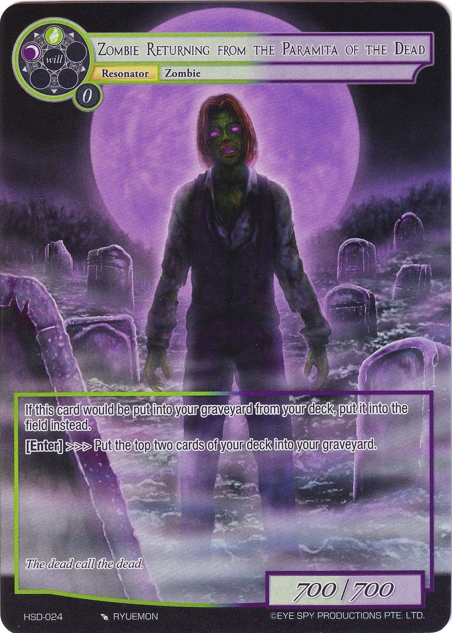 Zombie Returning from the Paramita of the Dead (Full Art) (24) [HSD] - Force of Will Single