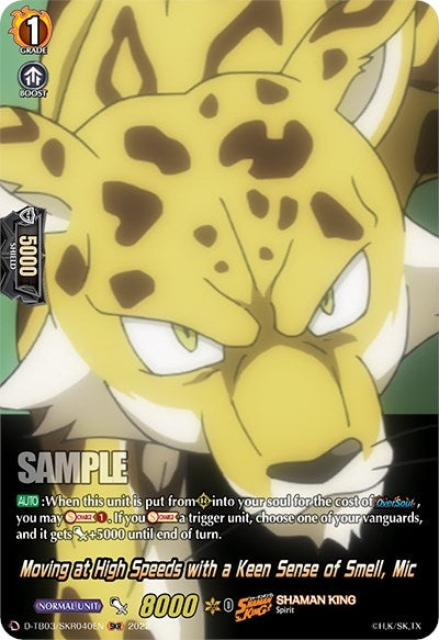 Moving at High Speeds with a Keen Sense of Smell Mic (SKR) (3040) [D-TB03] - Cardfight Vanguard Single