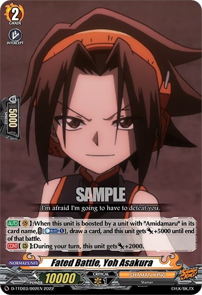 Fated Battle Yoh Asakura (3002) [D-TTD03] - Cardfight Vanguard Single