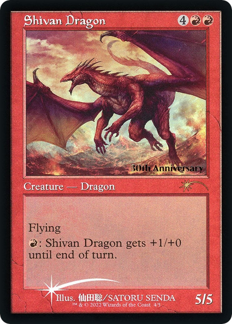 Shivan Dragon (Retro Frame) (4) [30A-P] - MTG Single