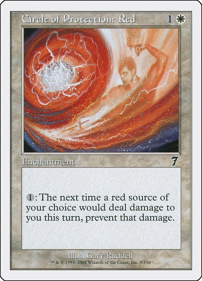 Circle of Protection: Red (9) [7ED] - MTG Single