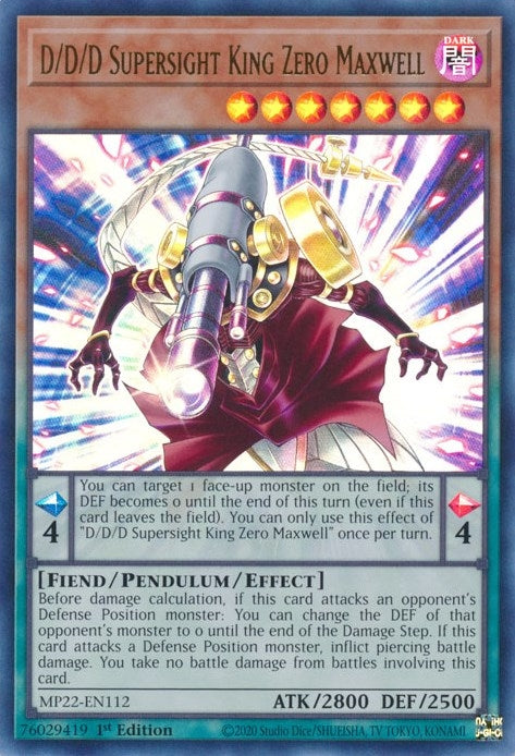 D/D/D Supersight King Zero Maxwell (22112) (MP22) - YuGiOh Single
