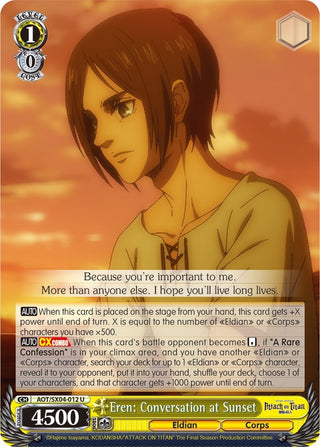 Eren: Conversation at Sunset (4012) [AOT3] - Weiss Schwarz Single