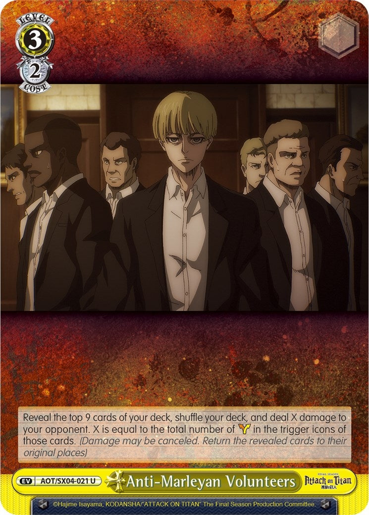 Anti-Marleyan Volunteers (4021) [AOT3] - Weiss Schwarz Single