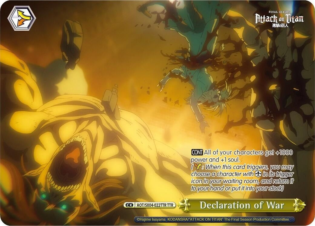 Declaration of War (TTR) (4022) [AOT3] - Weiss Schwarz Single