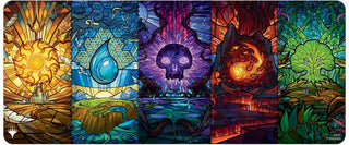 Dominaria United Stained Glass Land Medley Playmat for Magic: The Gathering (6ft) - Playmats Sealed