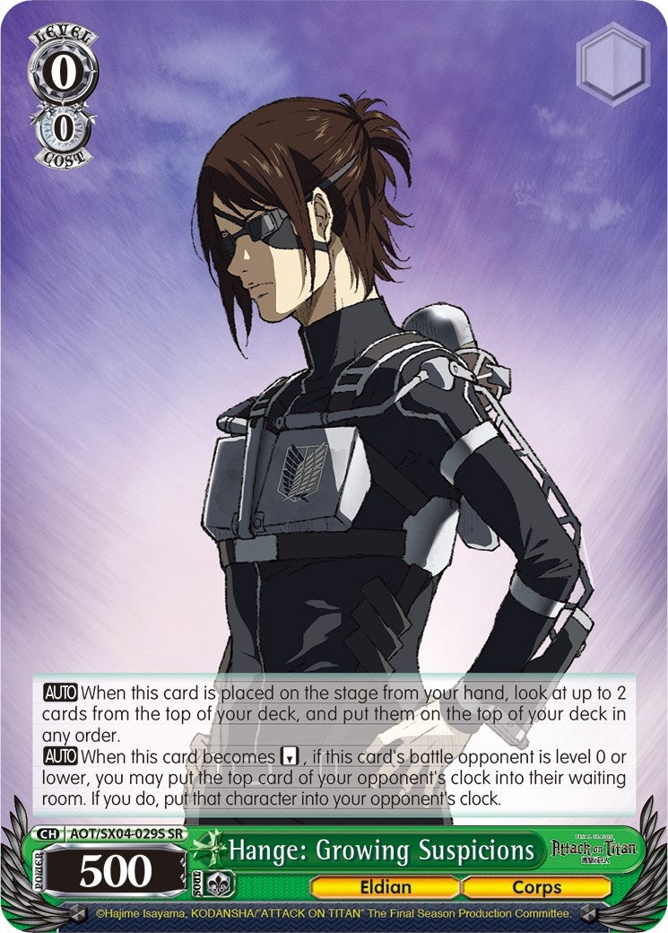 Hange: Growing Suspicions (SR) (4029) [AOT3] - Weiss Schwarz Single
