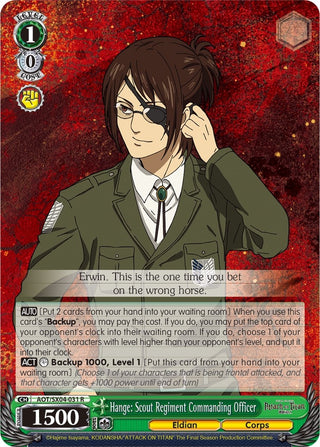 Hange: Scout Regiment Commanding Officer (4031) [AOT3] - Weiss Schwarz Single
