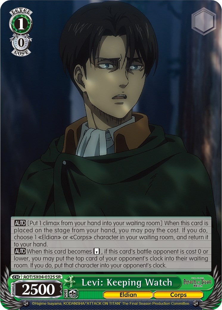 Levi: Keeping Watch (SR) (4032) [AOT3] - Weiss Schwarz Single