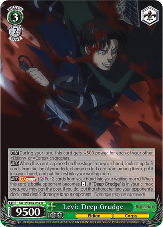 Levi: Deep Grudge (4034) [AOT3] - Weiss Schwarz Single