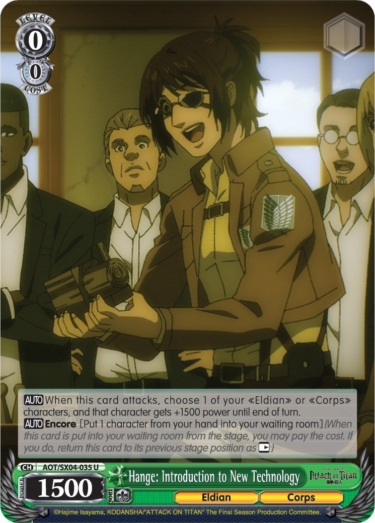 Hange: Introduction to New Technology (4035) [AOT3] - Weiss Schwarz Single