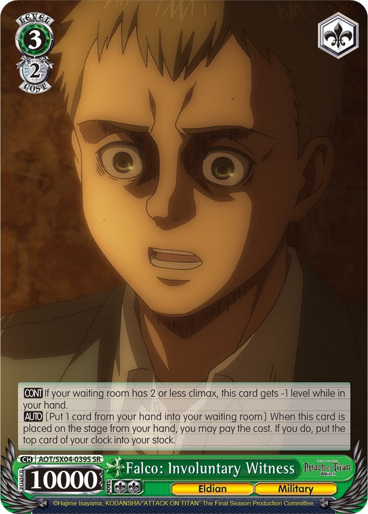 Falco: Involuntary Witness (SR) (4039) [AOT3] - Weiss Schwarz Single
