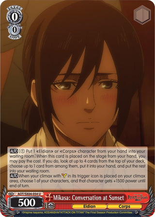 Mikasa: Conversation at Sunset (4054) [AOT3] - Weiss Schwarz Single