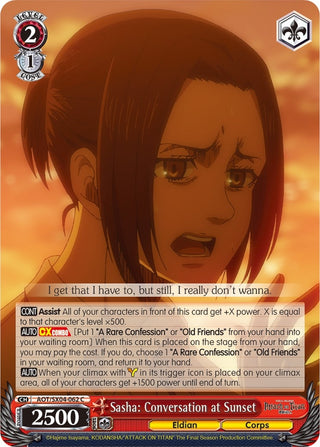 Sasha: Conversation at Sunset (4062) [AOT3] - Weiss Schwarz Single