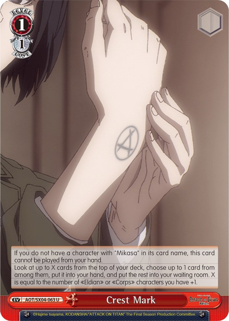 Crest Mark (4063) [AOT3] - Weiss Schwarz Single