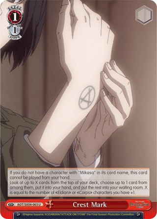 Crest Mark (4063) [AOT3] - Weiss Schwarz Single