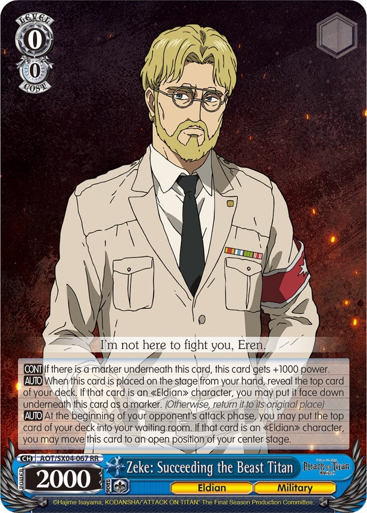 Zeke: Succeeding the Beast Titan (4067) [AOT3] - Weiss Schwarz Single