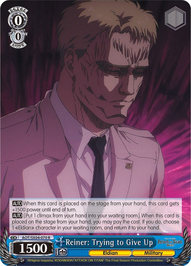 Reiner: Trying to Give Up (4070) [AOT3] - Weiss Schwarz Single