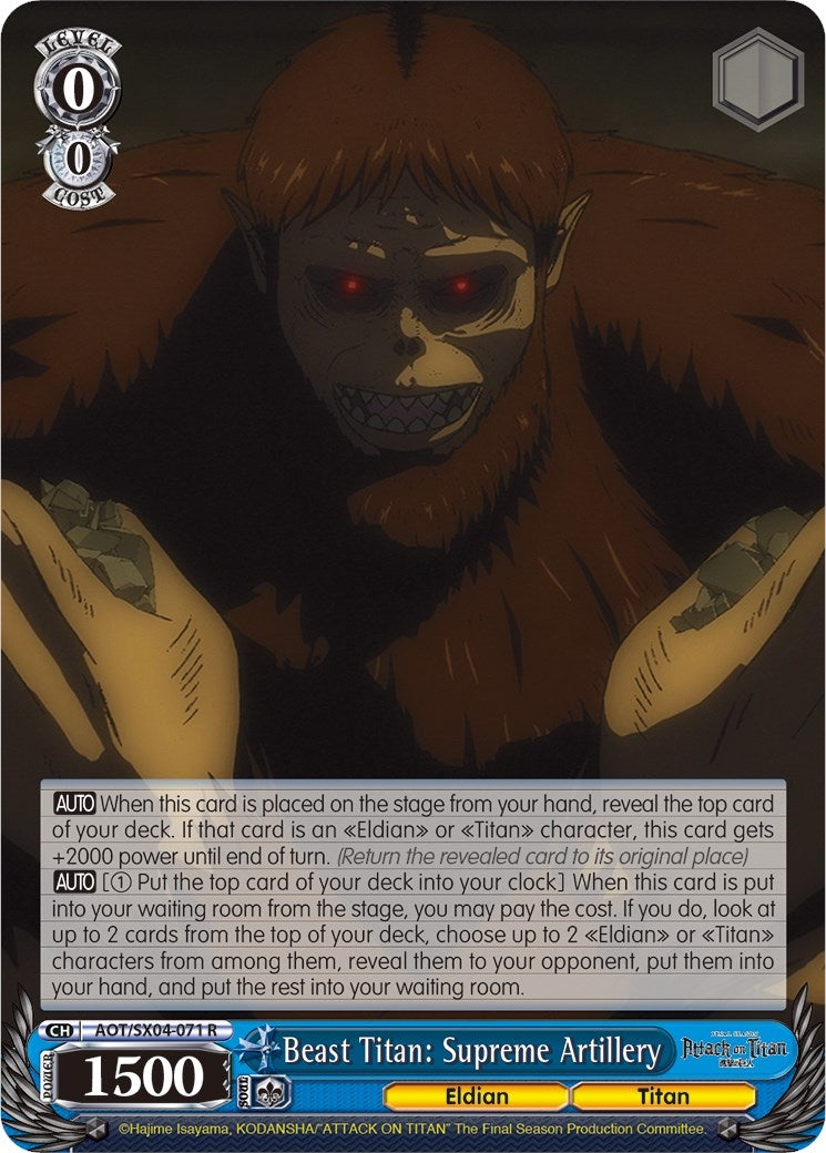 Beast Titan: Supreme Artillery (4071) [AOT3] - Weiss Schwarz Single