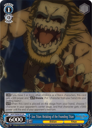 Jaw Titan: Retaking of the Founding Titan (4072) [AOT3] - Weiss Schwarz Single