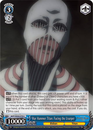 War Hammer Titan: Facing the Usurper (4078) [AOT3] - Weiss Schwarz Single
