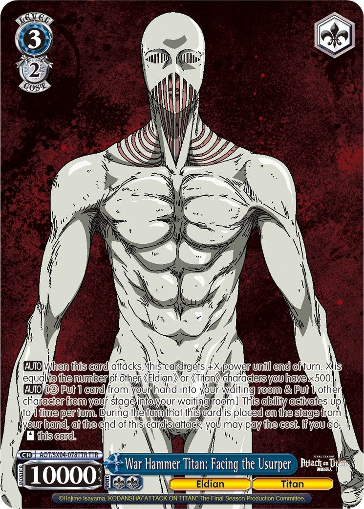 War Hammer Titan: Facing the Usurper (TTR) (4078) [AOT3] - Weiss Schwarz Single
