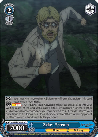 Zeke: Scream (4092) [AOT3] - Weiss Schwarz Single