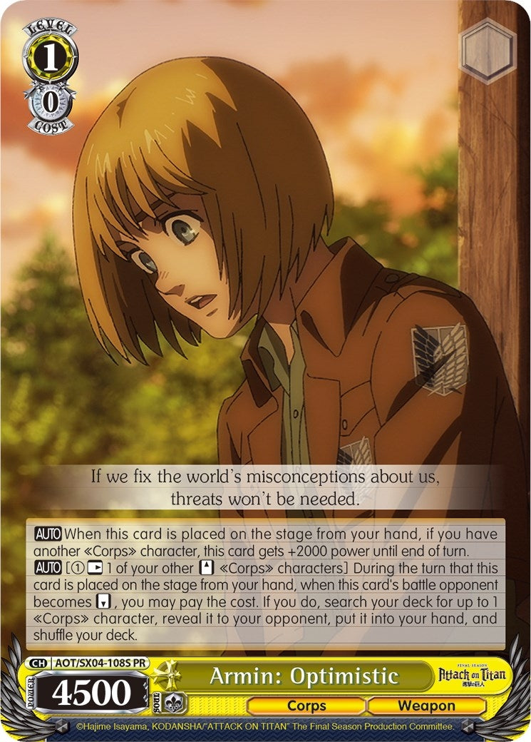 Armin: Optimistic (Foil) (4108) [AOT3] - Weiss Schwarz Single