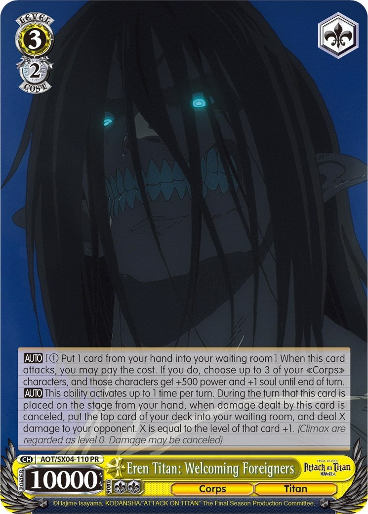Eren Titan: Welcoming Foreigners (4110) [AOT3] - Weiss Schwarz Single