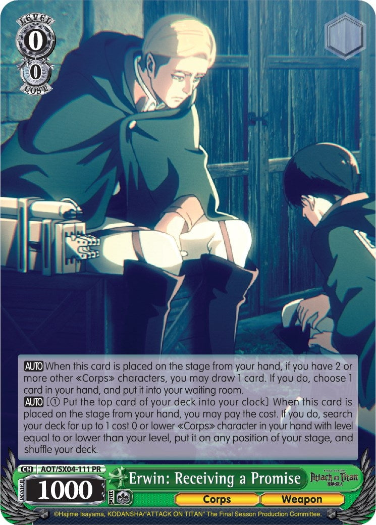 Erwin: Receiving a Promise (4111) [AOT3] - Weiss Schwarz Single