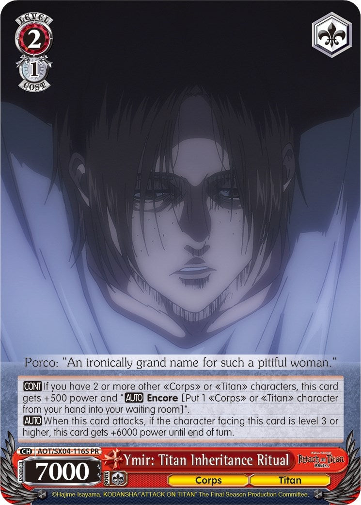 Ymir: Titan Inheritance Ritual (Foil) (4116) [AOT3] - Weiss Schwarz Single